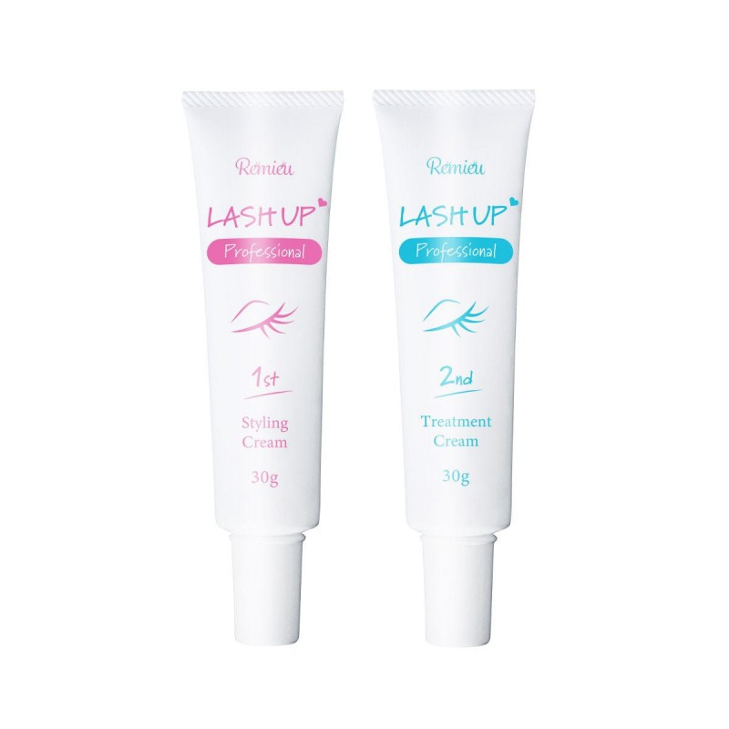 ラッシュアップ Pro 1剤・2剤セット チリチリ失敗しない！ラッシュリフト 大容量 Remieu カール液 国産 Remieu ラッシュアップ Pro1剤（スタイリングクリーム）/ラッシュアップ Pro2剤（トリートメントクリーム）