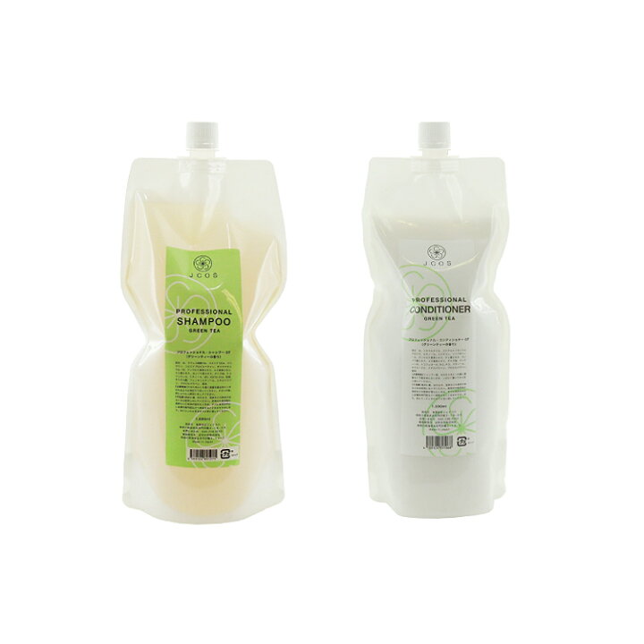 JCOS プロフェッショナル シャンプー＆コンディショナー GT 各1000mL （グリーンティーの香り）