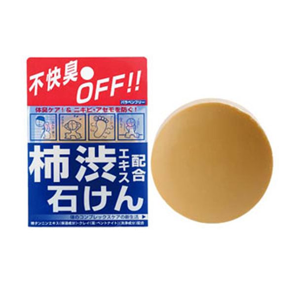 Rakuten - 柿渋エキス配合石けん デオタンニングソープ 100g レギュラー(柿渋石鹸 柿タンニン 配合 体臭 汗臭 ケア 洗浄 汚れ スッキリ さっぱり 爽快 ベントナイト 泥 全身用石鹸 加齢臭対策 ボディソープ メンズ レディース コスメテックスローランド)