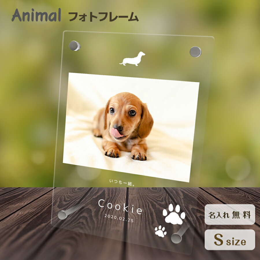  ペット フォトフレーム 写真立て アクリル 名入れ 名前入り フォト スタンド 卓上 透明 クリア 縁なし スクエア 縦長 写真入り 犬 猫 小さい ギフト プレゼント ラッピング 贈答品 お祝い 内祝い 誕生日 記念日 クリスマス お歳暮 送料無料