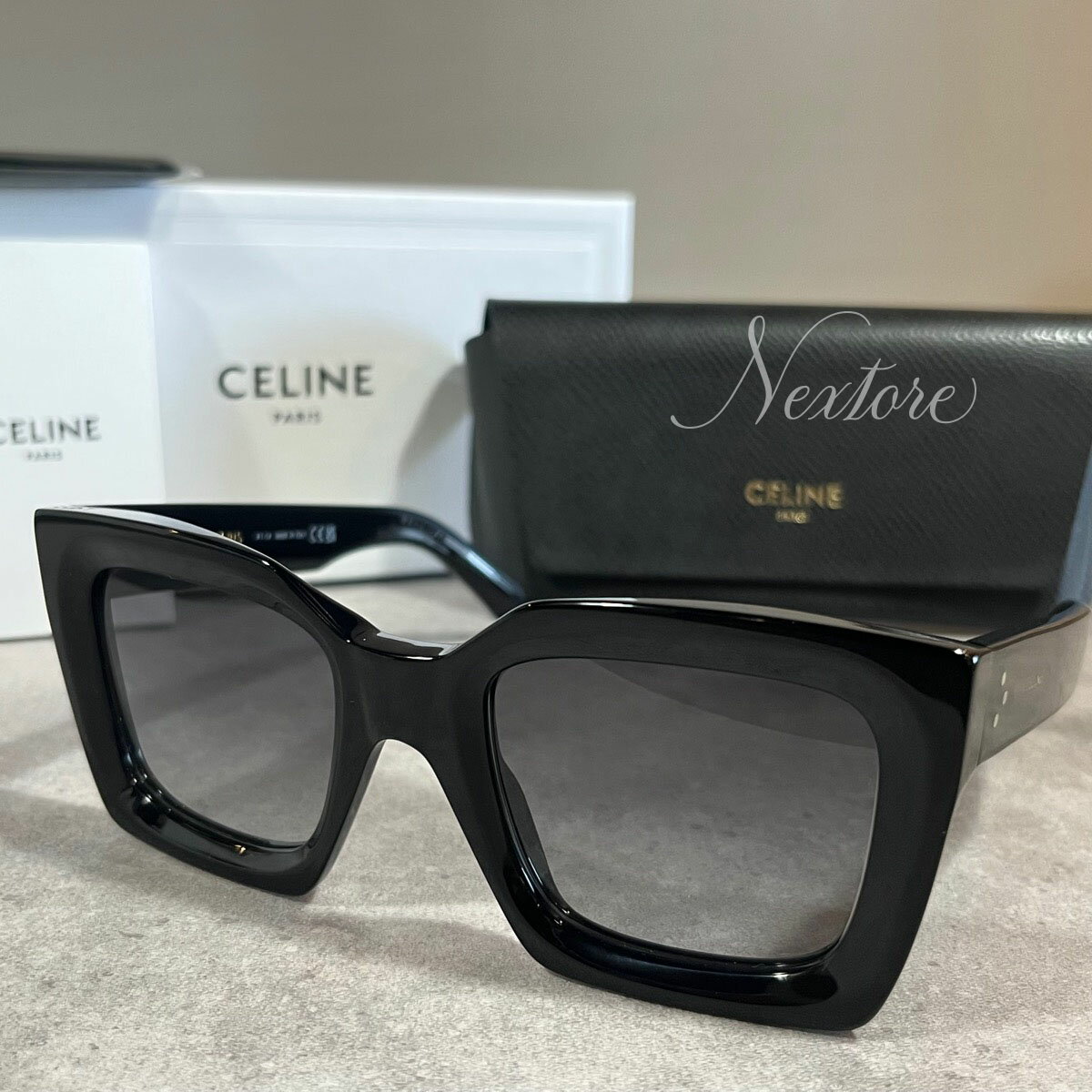 セリーヌ 新古品・未使用品 CELINE PARIS セリーヌ CL40130I CL 40130 I 01B フルリム スクエア イタリア製 サングラス メガネ 眼鏡 メンズ レディース 普段使い おしゃれ プレゼント ギフト 海外直輸入USED品 【送料無料】 クリスマス