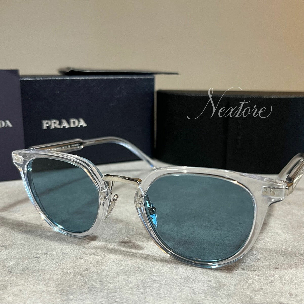 プラダ サングラス（レディース） 新古品・未使用品 PRADA プラダ SPR17Y 2AZ-04D クリア 透明 イタリア製 サングラス メガネ 眼鏡 メンズ レディース 透明 普段使い おしゃれ プレゼント ギフト 海外直輸入USED品 【 送料無料 】クリスマス