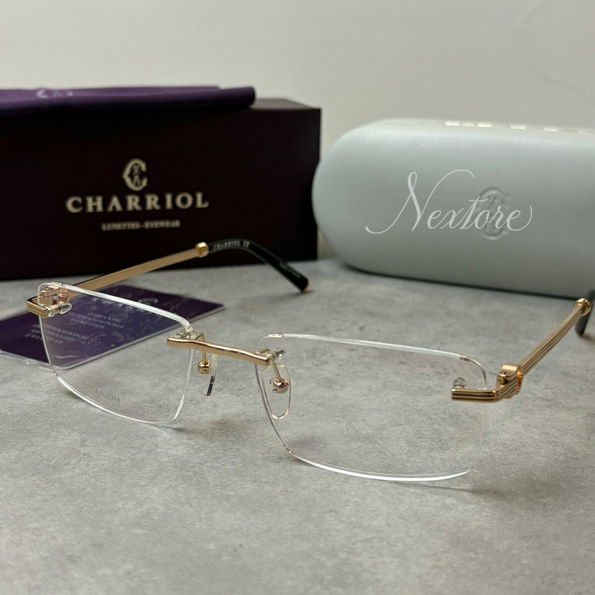 Rakuten - 【並行輸入品】【正規品・新品】CHARRIOL シャリオール PC75081 C03 フランス製 リムレス サングラス メガネ 眼鏡 メンズ レディース 伊達メガネ ビジネス 普段使い おしゃれ プレゼント ギフト クリスマス 送料無料