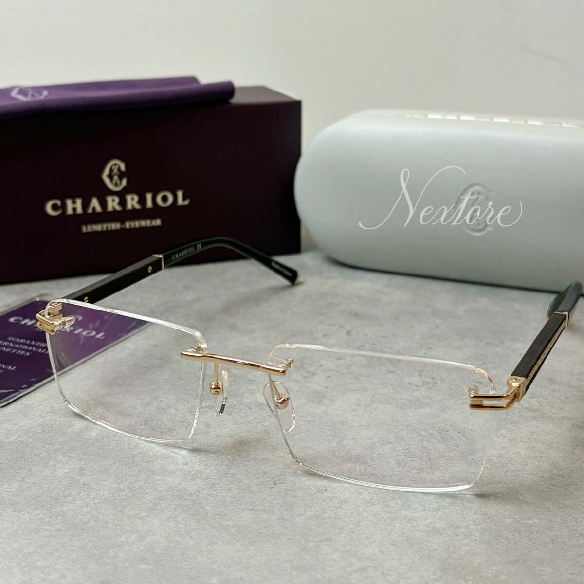 Alain Mikli - 【並行輸入品】【正規品・新品】CHARRIOL シャリオール PC75118 C03 フランス製 リムレス サングラス メガネ 眼鏡 メンズ レディース 伊達メガネ ビジネス 普段使い おしゃれ プレゼント ギフト クリスマス 送料無料