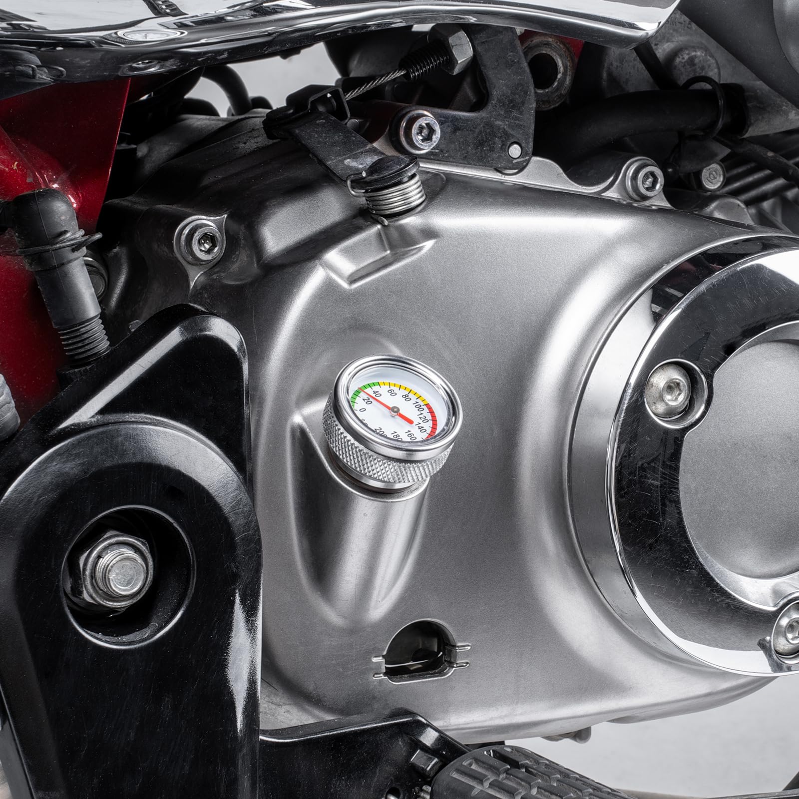 バイク用 油温計【短針】モンキー125 CL250/CL500 レブル250オイル温度計 計測範囲0~200℃ オートバイ 温度計 温度 測定 便利 オイルテンプ メーター おしゃれ ドレスアップ 温度テスター メーター バイクパーツ【取り寄せ】