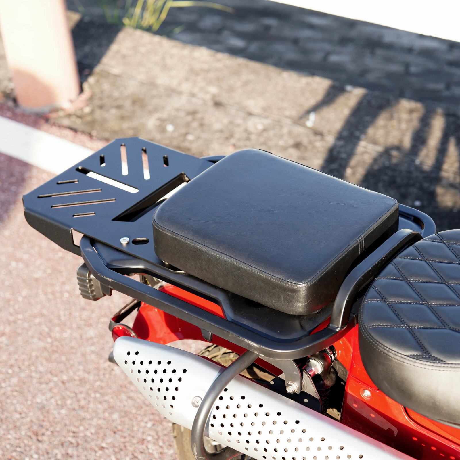 HI-LINE CT125 【新型】延長キャリア＆ピリオンシート セット ハンターカブ (JA55/JA65)専用 リアキャリア スチール製 丈夫 リアボックス トップケース対応 バイク 荷台 タンデムシート 増設リアシート シートカブ カスタムパーツ 外装 アクセサリー 【取り寄せ】