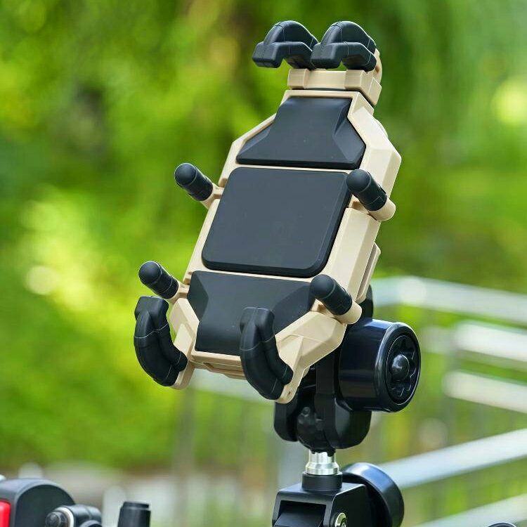 バイク スマホ ホルダー 縦横調整可能 多種取付方式 M8 M10 ミラーマウント 強力クランプ ハンドル 振動吸収 盗難防止 コンパクト 取付簡単 自転車 電動自転車 携帯ホルダー スマホホルダー 落ちない かわいい