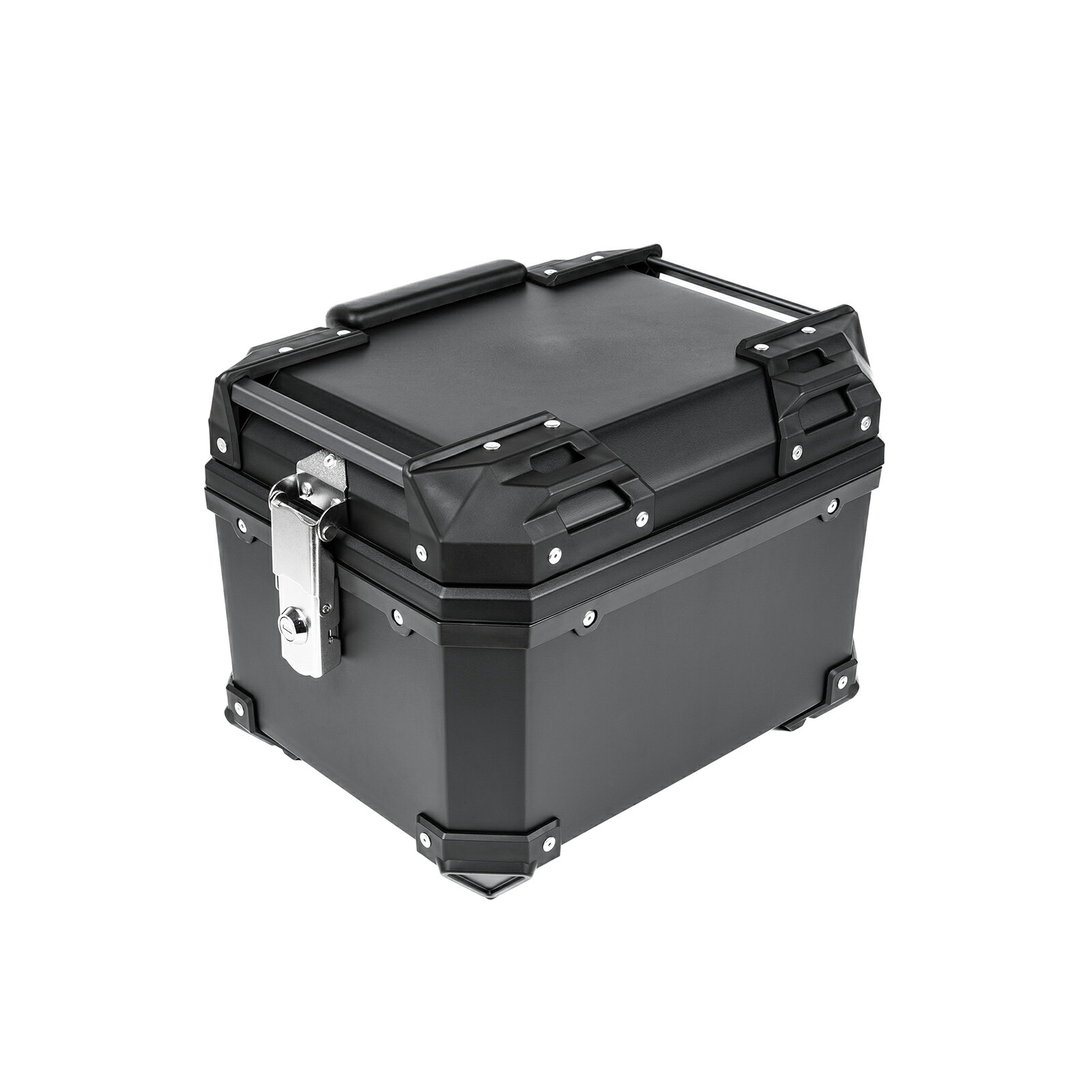 HI-LINE バイク リアボックス 36L ブラック【横開き式】 トップケース 汎用 ABS製 防水 防塵 大容量 取付ベース付 バックレスト付き バイクボックス トップボックス 原付/スクーター/カブ対応 簡単取付 取寄せ
