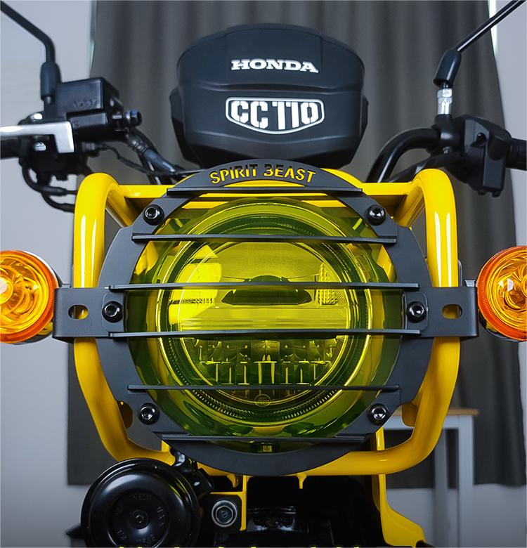クロスカブ CC110 CC50 ヘッドライトガード 保護カバー 外装パーツ ヘッドライトストーンガード プロテクター グリルカバー グリーン イエロー おしゃれ ドレスアップ アクリル 取寄せ