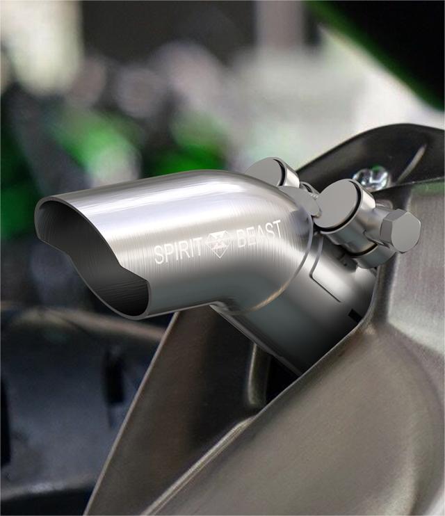 カワサキ NINJA400 Z400 フルエキゾースト 増設 排気管 パーツ マフラー カスタム メガホンマフラー ダウンマフラー インジェクション シルバー ブルー 取寄せ