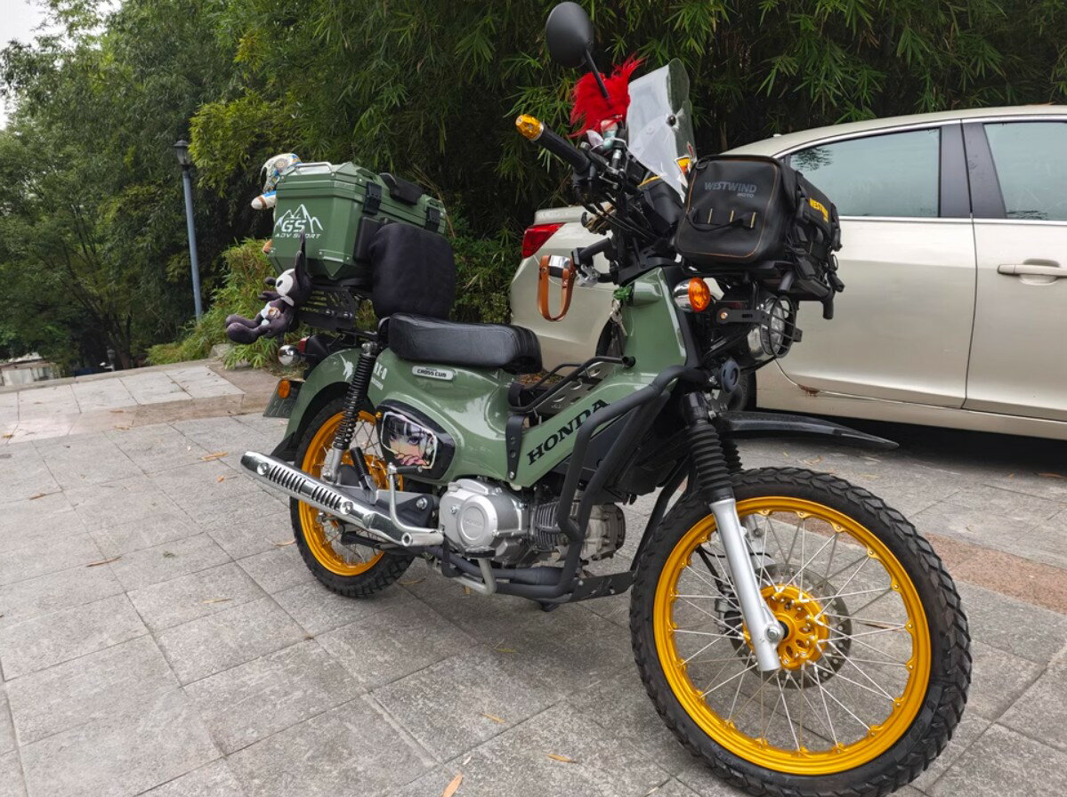 ホンダ クロスカブ CC110 JA60 ホイール 17インチ スポークワイドホイールセットホイールガード アルミニウム 前後セット カスタム 加工不要 レトロ 各色 CROSS CUB クロスカブ110 リム キャストホイール 取寄せ