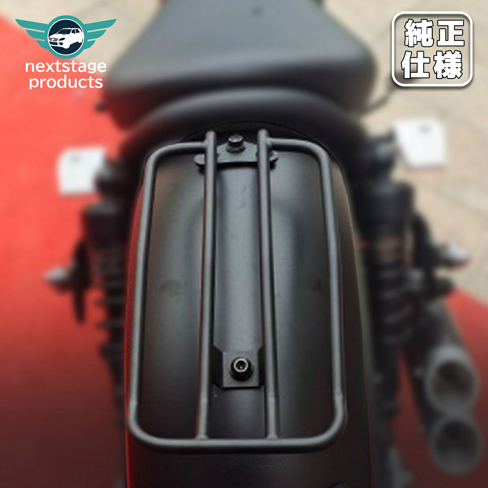リアキャリア ホンダ レブル250 レブル500 2017年〜 トップケース ブラック 金属 丈夫 一体感 スチール フラットタイプ 荷台 取寄せ
