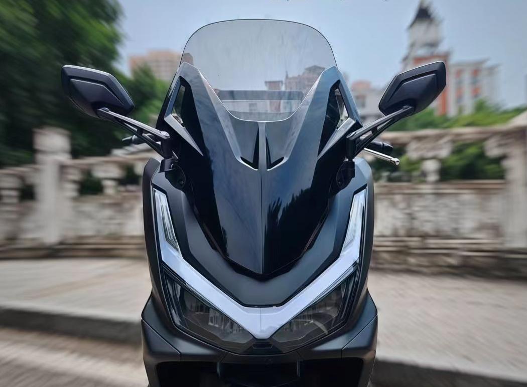 ホンダ PCX 160 ウインドシールド 前へ移動 フォルツァ仕様 FORZA バッグミラー付き フロントグラス 風防 クリア スモーク 選択 風防 オートバイ 延長式 取寄せ