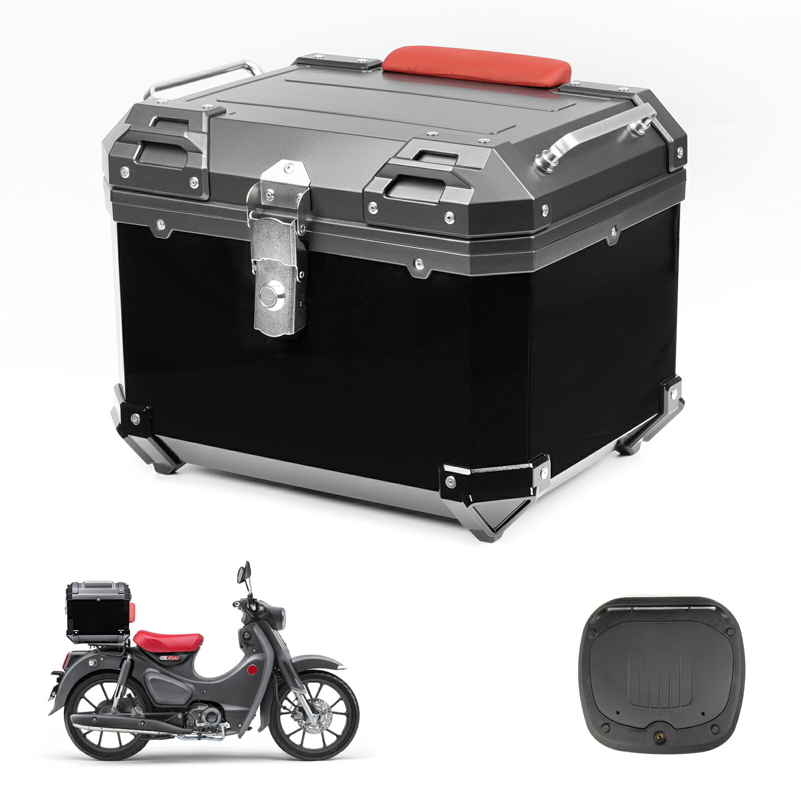 スーパーカブ C125 リアボックス 45L 純正同色 マットアクシスグレーメタリック 大容量 トップケース ABS バイク ボックス 防犯対策 取付ベース付き 取寄せ