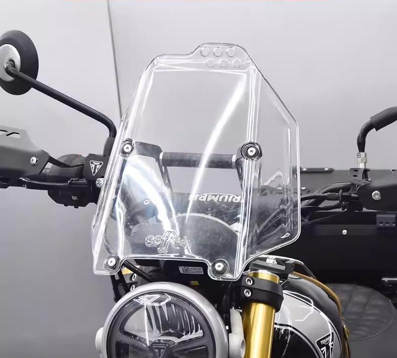 スクランブラー 400X 新型 ウインドシールド フロントグラス アップ クリア スモーク 風防 バイク ブラック スモーク オートバイ用 風防 バイクフロントガラス オートバイ 簡単装着 延長式 取寄せ