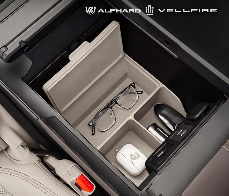 トヨタ アルファード ヴェルファイア 40系 コンソールボックス 2023年6月-現行 センターコンソールトレイ 車内収納ボックス 3Dトレイ 小物入れ 車種専用設計 内装 パーツ 滑り止め 滑り止めラバーマット付き 収納アクセサリー 装着簡単 取寄せ