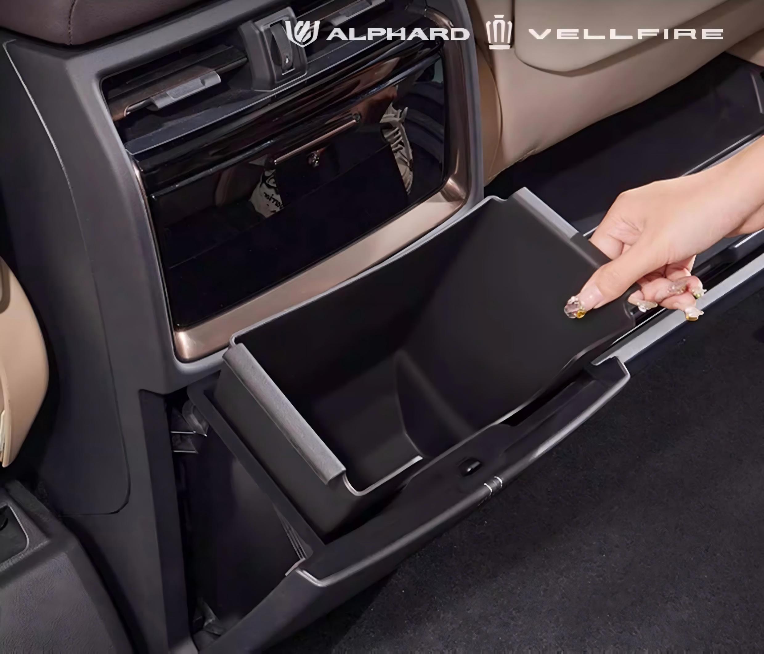 トヨタ アルファード ヴェルファイア 40系 センターコンソールリヤボックス アルファード40系 シリコン リア 吹き出し口用 ボックス 収納アクセサリー 装着簡単 コンソールリアエンドボックス専用 ゴミ箱 内蔵型 収納トレイ アルファード40系 アクセサリー 取寄せ