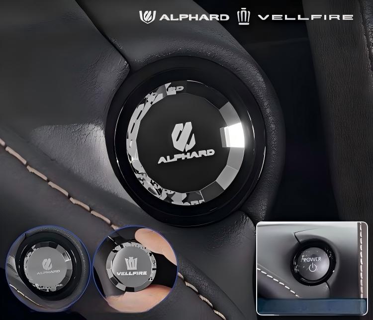 アルファード 40系 ヴェルファイア クリスタル表面処理 エンジン スタートカバー スタートボタンカバー スイッチカバー スタートリング ストップカバー 水晶風専用設計内装パーツ 純正交換 取寄せ