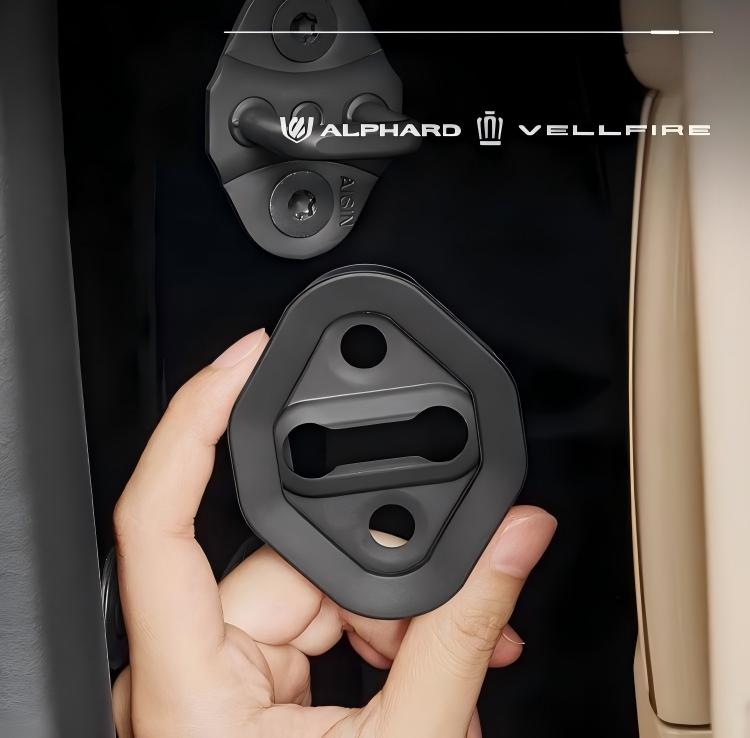 アルファード ヴェルファイア 40系 ドアストライカーカバー シリコンカバー ドアロック 車のドア用の衝突防止 衝撃吸収パッド ドア ロックバックル付きの 保護 カバー 傷 防止 取寄せ