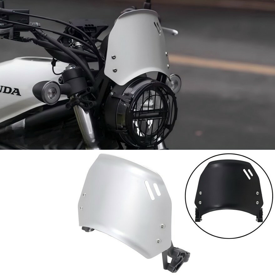 ウインドシールド ホンダ CL250 CL500 アルミニウム 一体成形 一体感 ウインドスクリーン 風防 バイク カウル 金具ビス付き シルバー ブラック 取寄せ