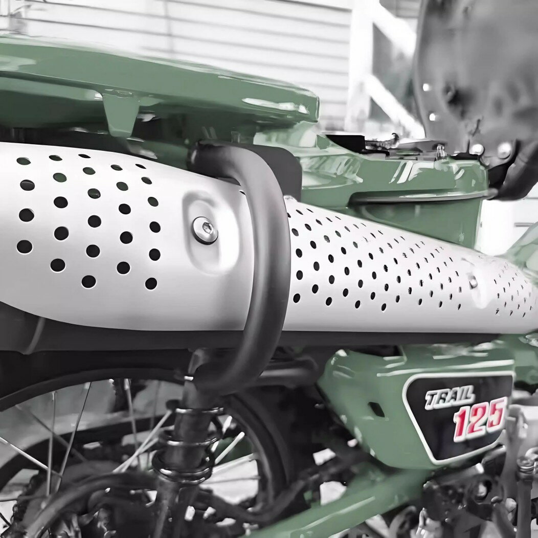 ハンターカブ CT125 マフラーガード Pipe Cover 排気管 カバー パイプ プロテクター マフラーカバー アルミニウム バフ仕上げ おしゃれ 保護 ...