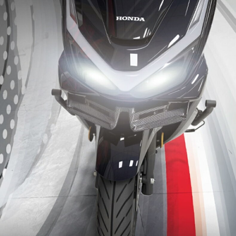 ホンダ PCX160 2025年 フロントリップスポイラー リップスポイラー 改造 かっこいい 安定感 フロント空気ガイド カスタム オシャレ感 外装改造パーツ アクセサリパック【取り寄せ】