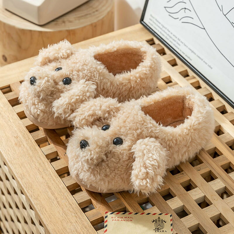 【2点で600円OFFクーポン！】犬スリッパ かわいい 秋冬 スリッパ ぬいぐるみ型 ル...