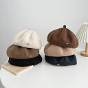 【2点で600円OFFクーポン!】ベレー帽 キャップ 画家帽 レディース 秋冬 暖かさ 毛 帽子 可愛い レトロ 調節可能 カジュアル シンプル おしゃれ 無地...