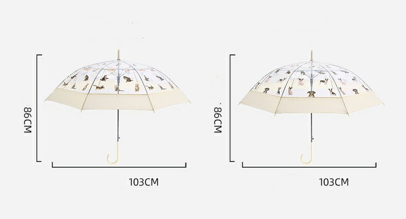 ころころネコいぬ 長傘86cm レディース 大...の紹介画像2