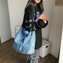 【送料無料】【店内全商品2点600円OFF!】斜めがけ デニム ショルダーバッグ トートバッグ 調節可 A4ファイル可 大容量 軽量 かばん 日常 旅行 通学 ...