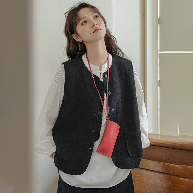 ベスト ジレー レディース アウター 春 秋 羽織 ジャケット ノースリーブ トップス ショート丈 コート 上着 無地 前開き