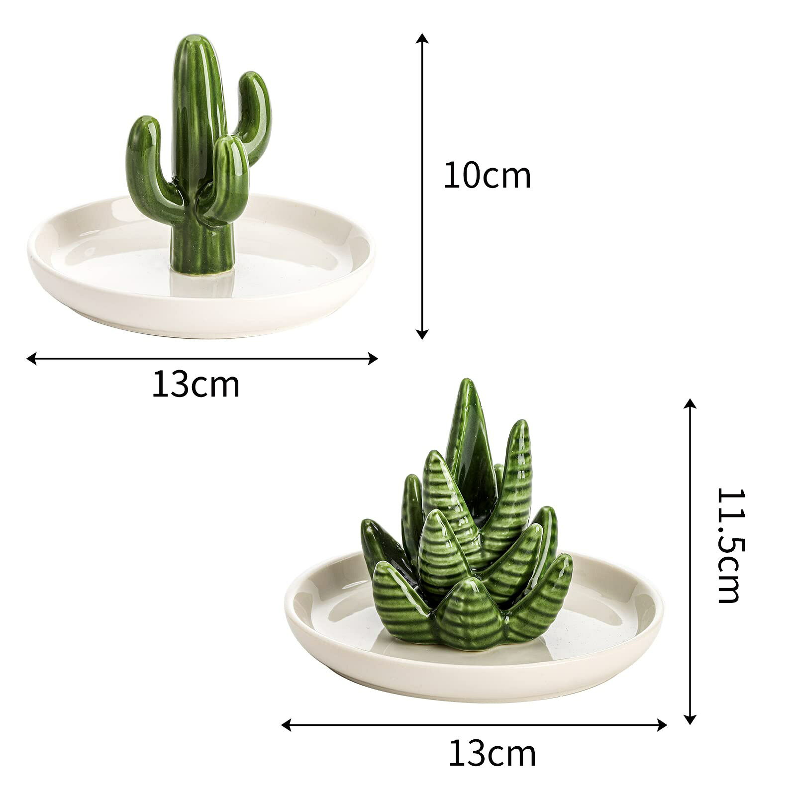 【2点2599円】アクセサリー トレイ ジュエリー トレー アロエ サボテン 収納 おしゃれ かわいい グリーン 緑 インテリア 置物 小物 入れ 小皿 ピアス ネックレス 指輪 イヤリング 鍵 コイン 玄関 トイレの商品画像 3