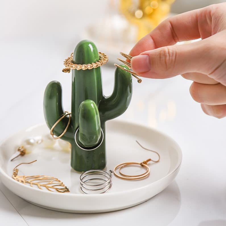 【2点2599円】アクセサリー トレイ ジュエリー トレー アロエ サボテン 収納 おしゃれ かわいい グリーン 緑 インテリア 置物 小物 入れ 小皿 ピアス ネックレス 指輪 イヤリング 鍵 コイン 玄関 トイレの商品画像 2