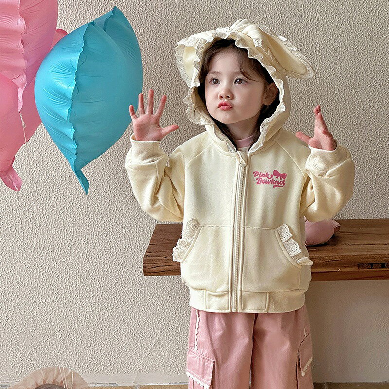 Blousons, Jumpers - キッズ パーカー 女の子 スウェット ガールズ フード付き トレーナー 女の子 服 春秋 プレゼント かわいい 韓国 おしゃれ