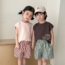 子供服 2点セット 半袖tシャツ ショートパンツ 短パン 男の子 女の子 綿 上下セットアップ 夏服 キッズ 普段着と部屋着兼用 男女兼用 ストライプ ルームウ...