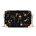 レディース ショルダーバッグ ベルベット ボックス型バッグ ハンドバッグ パーティー 刺繍 星 月 クラッチバッグ エレガント おしゃれ 斜めがけ 肩掛け 小さ...