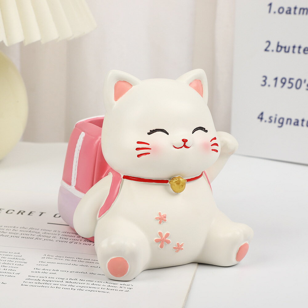 ペン立て ペンスタンド 筆差し 飾り物 可愛い 猫 収納 ペン 収納 ホルダー ぺんおき ブラシホルダー 容..