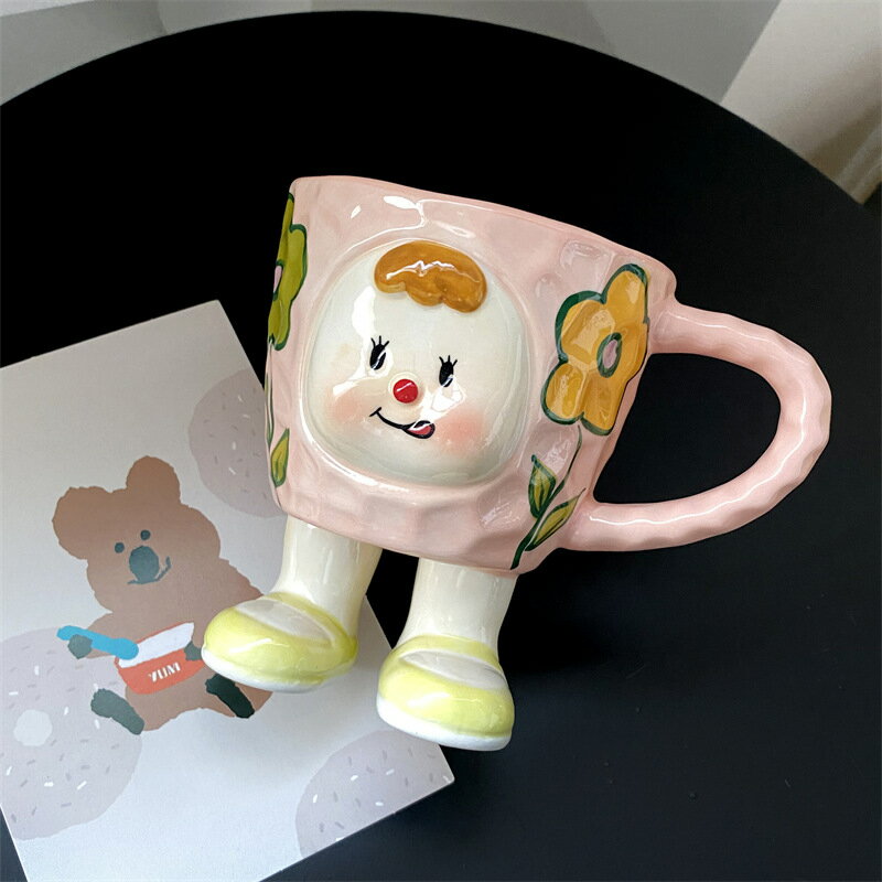 マグカップ コーヒーカップ セラミックカップ 朝食カップ 食器 ティーカップ 350ML 陶器 かわいい おも..