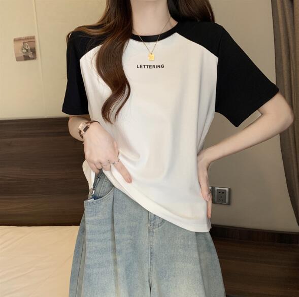 Rakuten - Tシャツ レディース タイト ストレッチ 丸首 半袖 カットソー スリム トップス セクシー 着痩せ 無地 春服 夏服 ショート丈 トップス カジュアル シンプル きれいめ