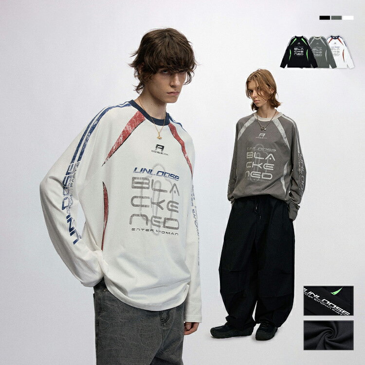 Rakuten - 男女兼用 Tシャツ 長袖　クルーネック 薄手トレーナー メンズ レディース　ロンT 長袖Tシャツ ビッグTシャツ デザイン カジュアル ゆったり 服 トップス 春秋服 夏服 ギフト 部活 クラブ　ファッショ かっこいい