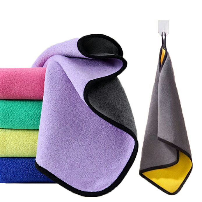 【6点セット】油汚れ クロス 30*30cm 40*40cm キッチンタオル キッチンクロス ふきん マイクロファイバークロス ループ付き 油汚れクロス 手拭きタオル 布巾 台拭き 食器拭き 速乾キッチン 吸水性 台所 タオル 速乾 防臭 おしゃれ 衛生