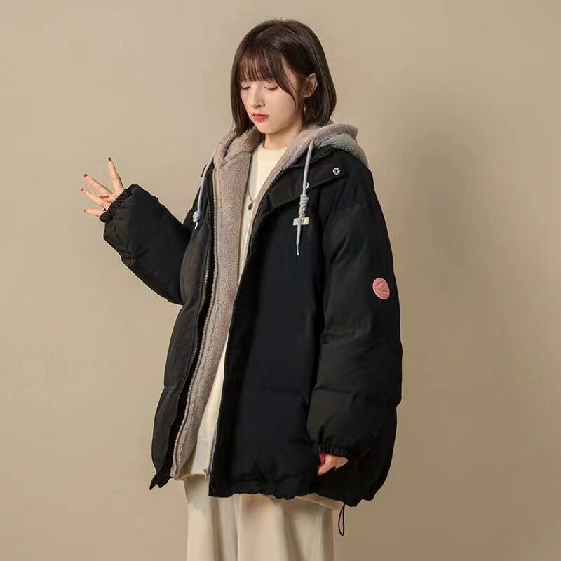 Rakuten - レディース ダウンコート フェイクレイヤード 冬服 ゆったり ショート丈 カジュアル コート 通勤 厚手 中綿 防寒 無地 長袖 綿入れ ファッション