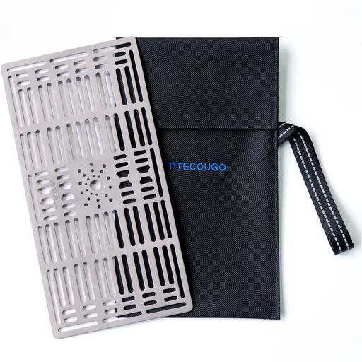 TITECOUGO チタン 焼き網 小型 BBQ コンロ 網 耐熱 軽量 便利 包装袋が付属してい...