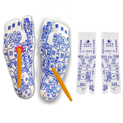 [NW]足ツボ靴下【靴下2足】【日本語】足裏健康ツボプリントソックス靴下つぼ靴下(25cm~27.5cm)