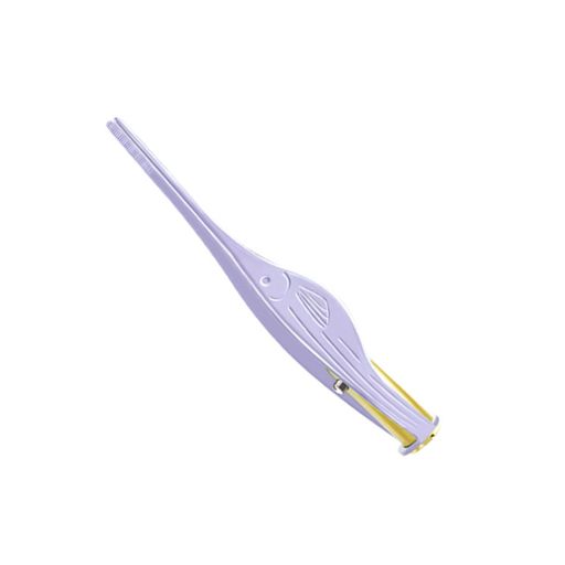 LEDライト付きの耳掃除用ピンセット。サイズ:11x1.5x1.5cm ,色:パープル, 素材:ステンレス。電池付き。 LEDライトで耳の穴を照らし、耳の奥までしっかりと見ながら耳垢を除去できます。細かい作業がしやすく、無駄な刺激を与えずに耳掃除が行えます。 肌に優しい滑らかさじ設計で、光を拡散し耳アカを集めやすいピンセット型を採用。蛍光灯のように白く光り、耳の中がよく見えるLED耳かき。 視線を邪魔しない様にカーブした導光部と握りやすく滑り止め防止の設計で、必要以上に耳かきが耳の中に入り込まない仕様です。 握りやすい魚形グリップで、ステンレススチール製で全体的に合理化されており、美しく実用的で、高齢者と子供の両方が使用できます。