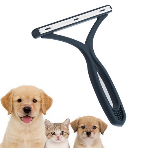 CHANJIF猫犬両用毛玉取り器ダークブルー毛玉取りブラシ両面手動抜け毛取り掃除両面使用可能多機能抜け毛取り用品電池不要静電気除去小さくて精巧である携帯便利生地を傷めない毛玉取…