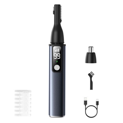 眉毛シェーバーメンズレディース1台多役まゆげシェーバーUSB-C充電式LED電量表示画面眉毛カッター鼻毛カッター替えるカッターヘッド高精度ステンレス刃R型刃先ムダ毛処理多機能フェイ…