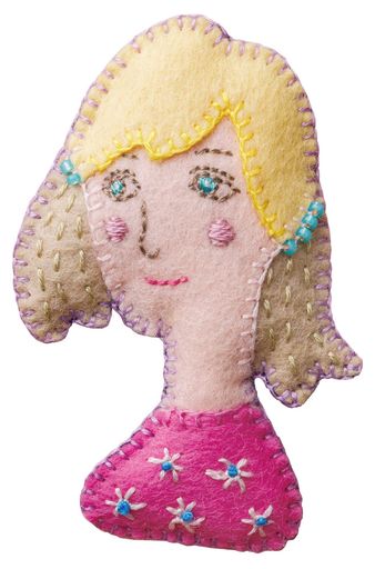 フェルト と 刺繍 で作る 世界の女の子 ブローチ の キット です。ハンドメイドブランド Mondo Yumico として幅広く活躍中の松尾容巳子氏デザインの女の子ブローチが登場!個性豊かな4人の女の子からお気に入りの子を見つけるのも、4人全員揃えて身に着けるのもオススメです。それぞれの女の子のエピソードも必見! 出来上がりサイズ:約横5x縦7.5cm 用意するもの:はさみ・縫い針・刺しゅう針・ビーズ針・手縫い糸・ペン・熱転写ペン・トレーシングペーパー・アイロン・アイロン台・ピンセットなど セット内容:型抜き済みフェルト・刺しゅう糸・ビーズ・綿・ブローチピン・作り方説明書 製作時間目安:約3時間~ / デザイン:松尾 容巳子 ( まつお