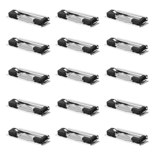 Toyvian金属クリップ15個セットクリップボード用薄型バネ式2.8インチ学校・オフィス・家庭向けファイルフォルダクリップ