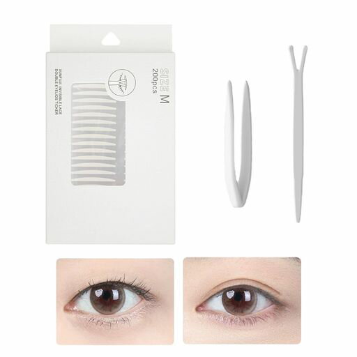 二重まぶたテープ二重まぶたメッシュシールまぶたテープ23x2mm400枚アイテープ片面タイプ強力二重アイテープふたえテープバレない極細まぶた用ナチュラル目立たないテープ肌色M